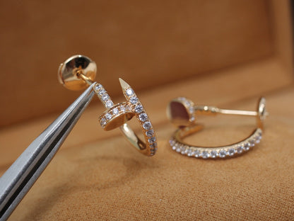 [Royal&Vicky]JUSTE EARRINGS 12.75MM PINK GOLD DIAMOND