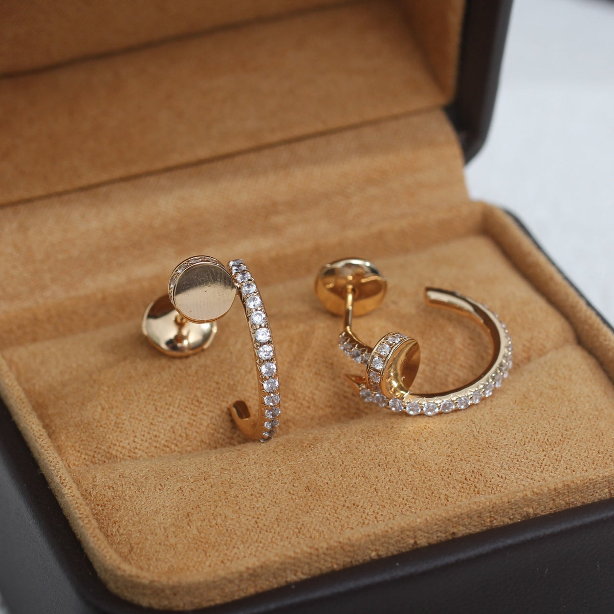 [Royal&Vicky]JUSTE EARRINGS 12.75MM PINK GOLD DIAMOND