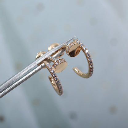 [Royal&Vicky]JUSTE EARRINGS 12.75MM PINK GOLD DIAMOND