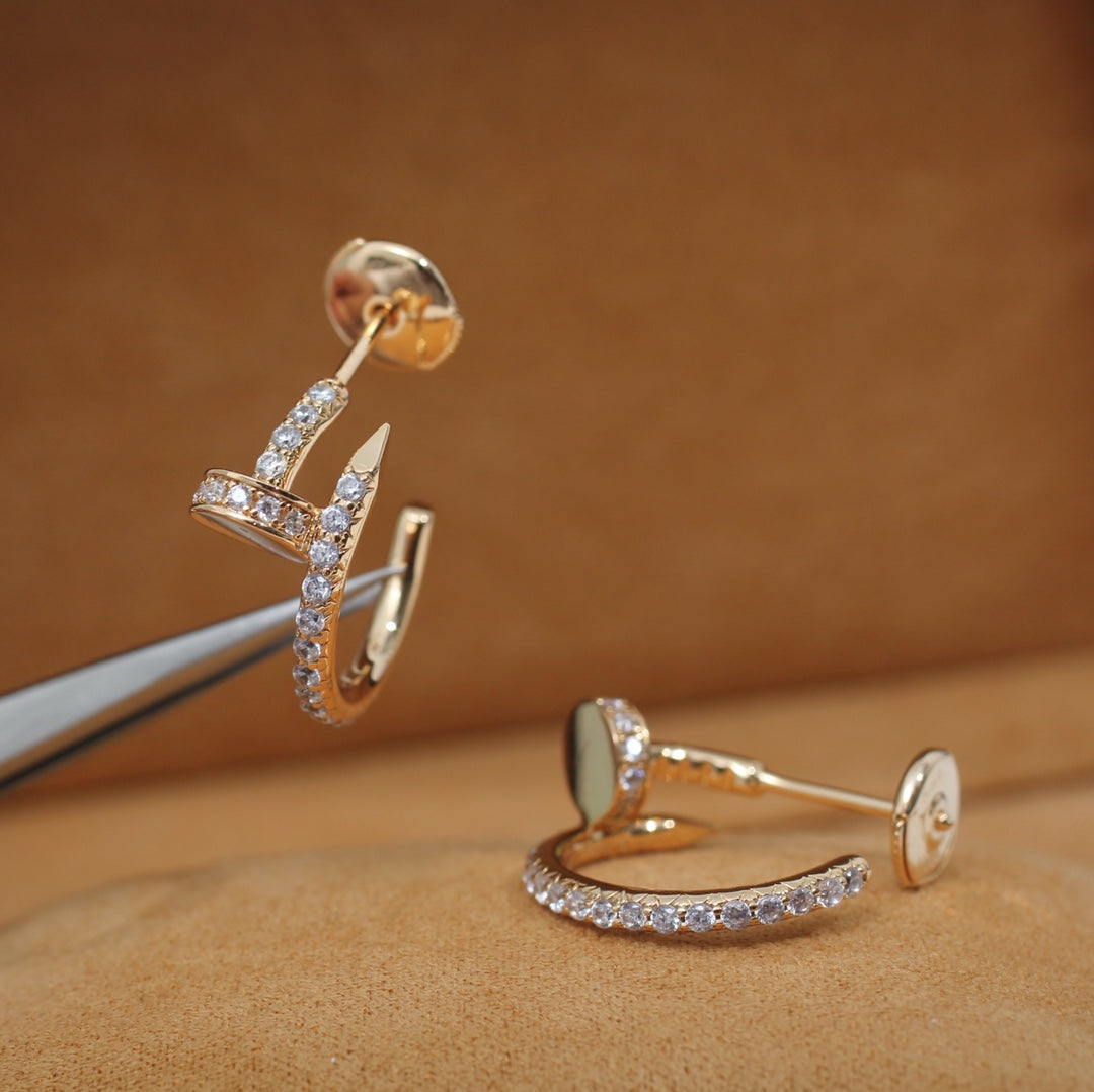 [Royal&Vicky]JUSTE EARRINGS 12.75MM PINK GOLD DIAMOND