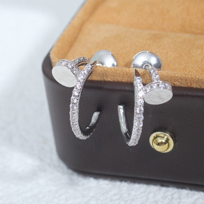 [Royal&Vicky]JUSTE EARRINGS 12.75MM SILVER DIAMOND