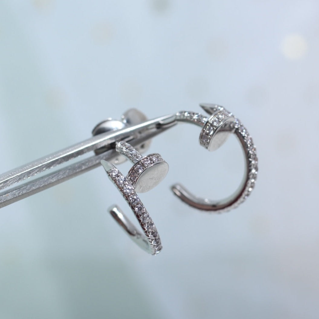 [Royal&Vicky]JUSTE EARRINGS 12.75MM SILVER DIAMOND