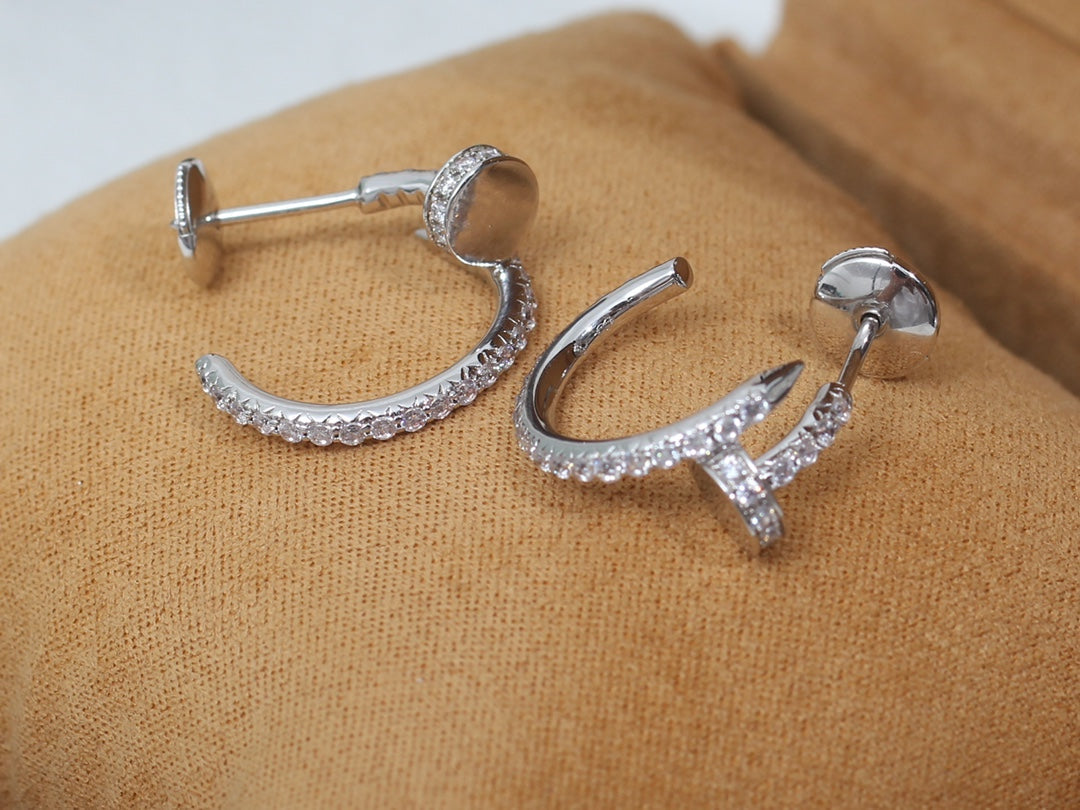 [Royal&Vicky]JUSTE EARRINGS 12.75MM SILVER DIAMOND