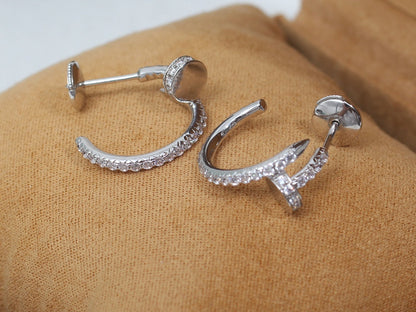 [Royal&Vicky]JUSTE EARRINGS 12.75MM SILVER DIAMOND