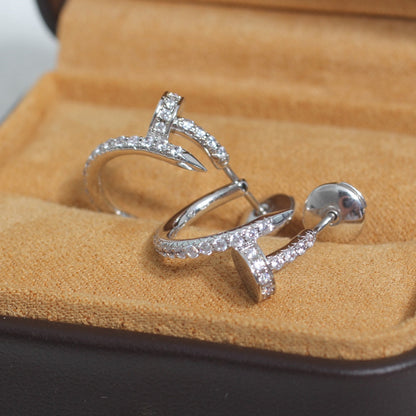 [Royal&Vicky]JUSTE EARRINGS 12.75MM SILVER DIAMOND