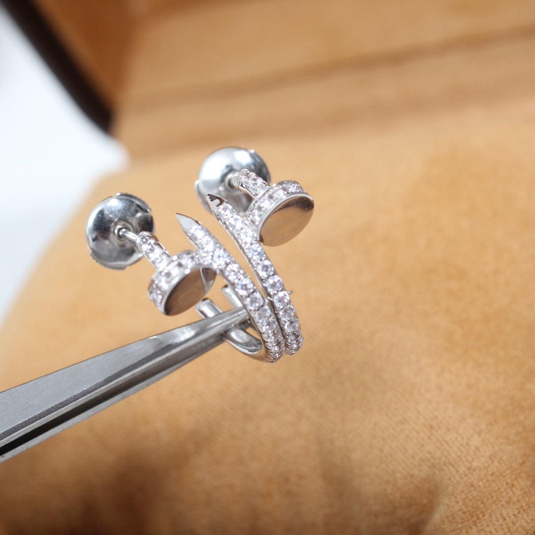 [Royal&Vicky]JUSTE EARRINGS 12.75MM SILVER DIAMOND