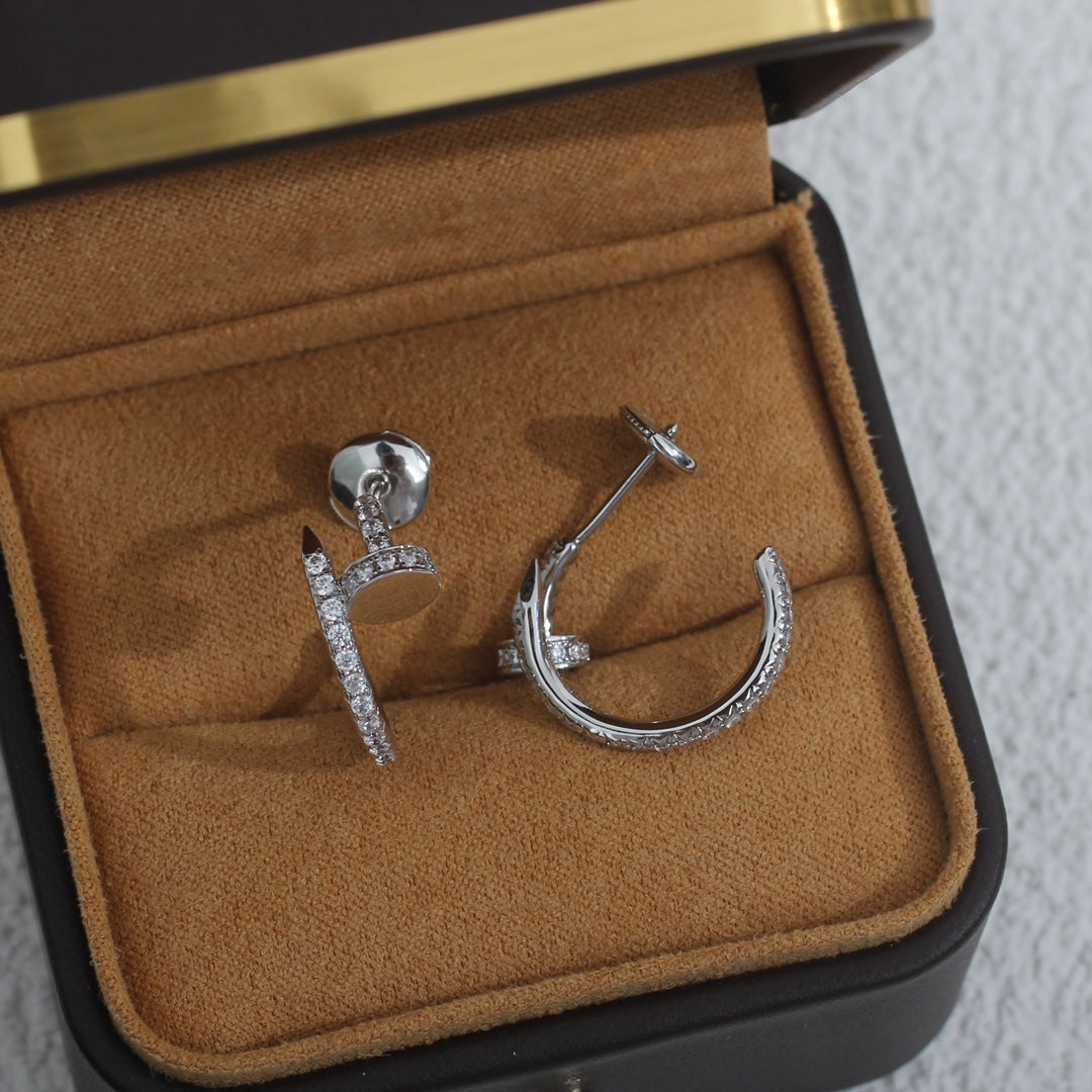 [Royal&Vicky]JUSTE EARRINGS 12.75MM SILVER DIAMOND