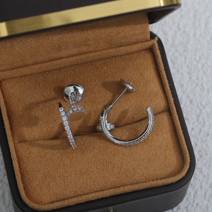 [Royal&Vicky]JUSTE EARRINGS 12.75MM SILVER DIAMOND