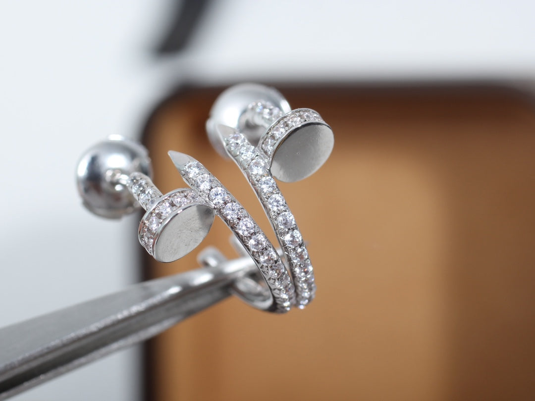 [Royal&Vicky]JUSTE EARRINGS 12.75MM SILVER DIAMOND