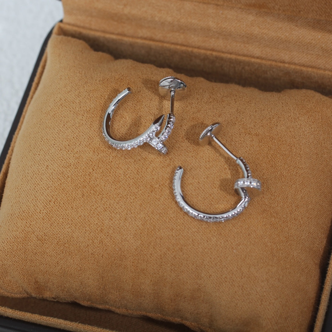 [Royal&Vicky]JUSTE EARRINGS 12.75MM SILVER DIAMOND