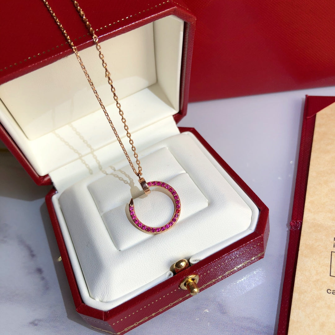 [Royal&Vicky]JUSTE NECKLACE GOLD RED DIAMONDS