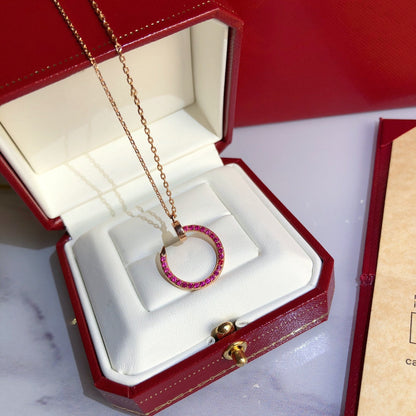 [Royal&Vicky]JUSTE NECKLACE GOLD RED DIAMONDS
