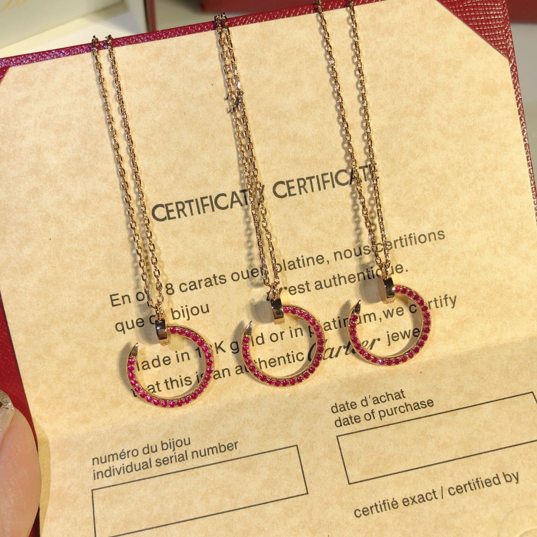 [Royal&Vicky]JUSTE NECKLACE GOLD RED DIAMONDS