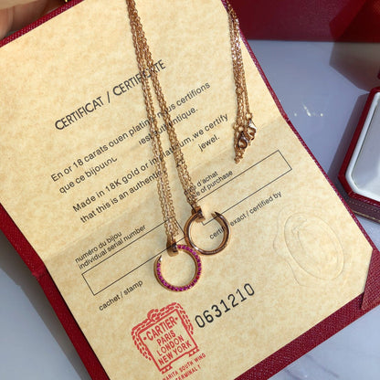 [Royal&Vicky]JUSTE NECKLACE GOLD RED DIAMONDS