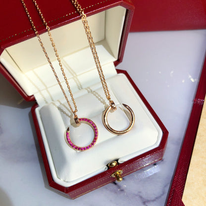 [Royal&Vicky]JUSTE NECKLACE GOLD RED DIAMONDS
