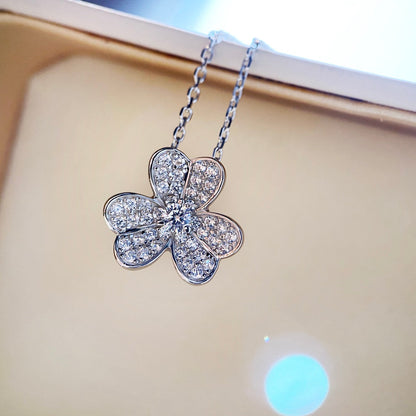 [Royal&Vicky]CLOVER DIAMOND NECKLACE SILVER
