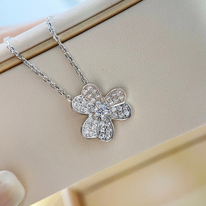 [Royal&Vicky]CLOVER DIAMOND NECKLACE SILVER
