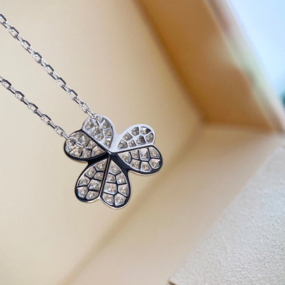 [Royal&Vicky]CLOVER DIAMOND NECKLACE SILVER