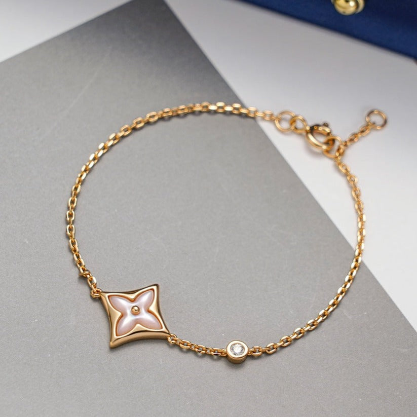 [Royal&Vicky]STAR 1 DIAMOND PINK GOLD BRACELET