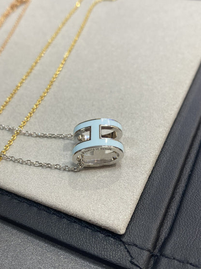 [Royal&Vicky]POP H LIGHT BLUE NECKLACE