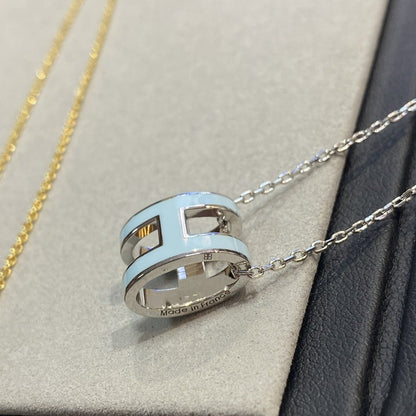 [Royal&Vicky]POP H LIGHT BLUE NECKLACE