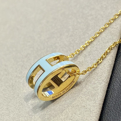 [Royal&Vicky]POP H LIGHT BLUE NECKLACE