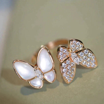 [Royal&Vicky]TWIN BUTTERFLY DIAMOND MOP RING