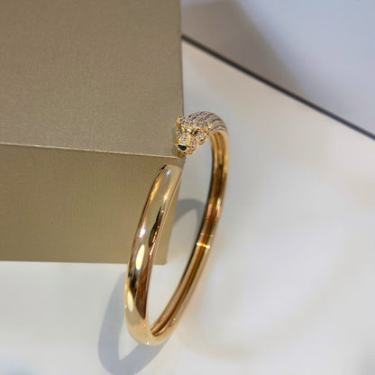 [Royal&Vicky]PANTHERE GOLD DIAMOND OPEN BRACELET