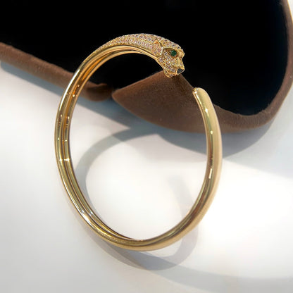 [Royal&Vicky]PANTHERE GOLD DIAMOND OPEN BRACELET