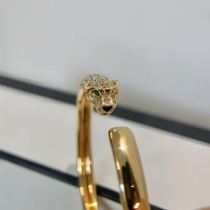 [Royal&Vicky]PANTHERE GOLD DIAMOND OPEN BRACELET