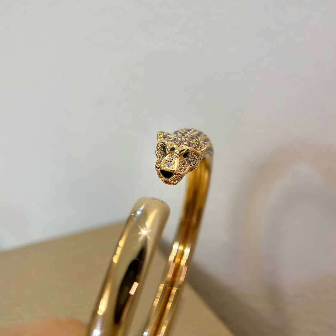 [Royal&Vicky]PANTHERE GOLD DIAMOND OPEN BRACELET