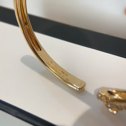 [Royal&Vicky]PANTHERE GOLD DIAMOND OPEN BRACELET