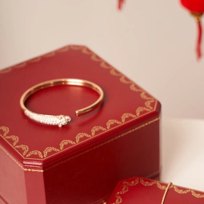 [Royal&Vicky]PANTHERE ROSE GOLD DIAMOND OPEN BRACELET