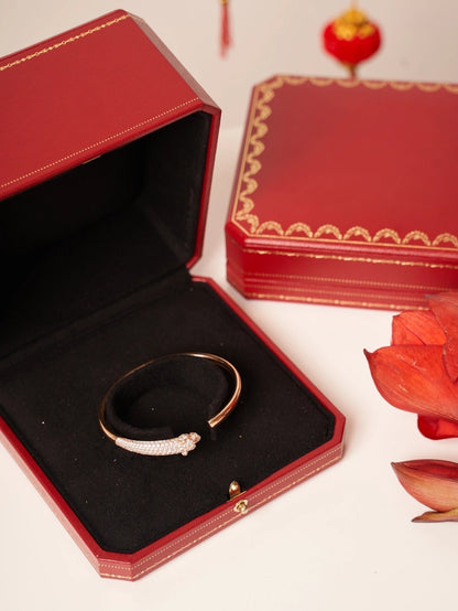 [Royal&Vicky]PANTHERE ROSE GOLD DIAMOND OPEN BRACELET
