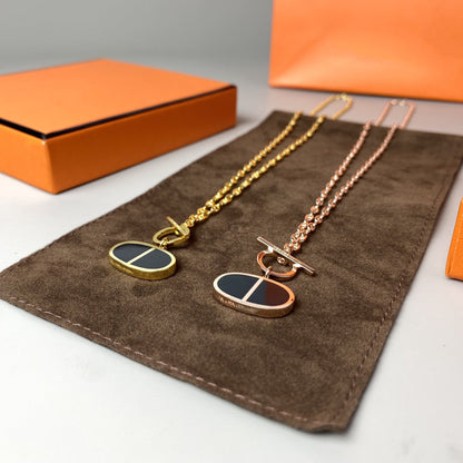 [Royal&Vicky]CHAINE VERSO BLACK CERAMIC NECKLACE