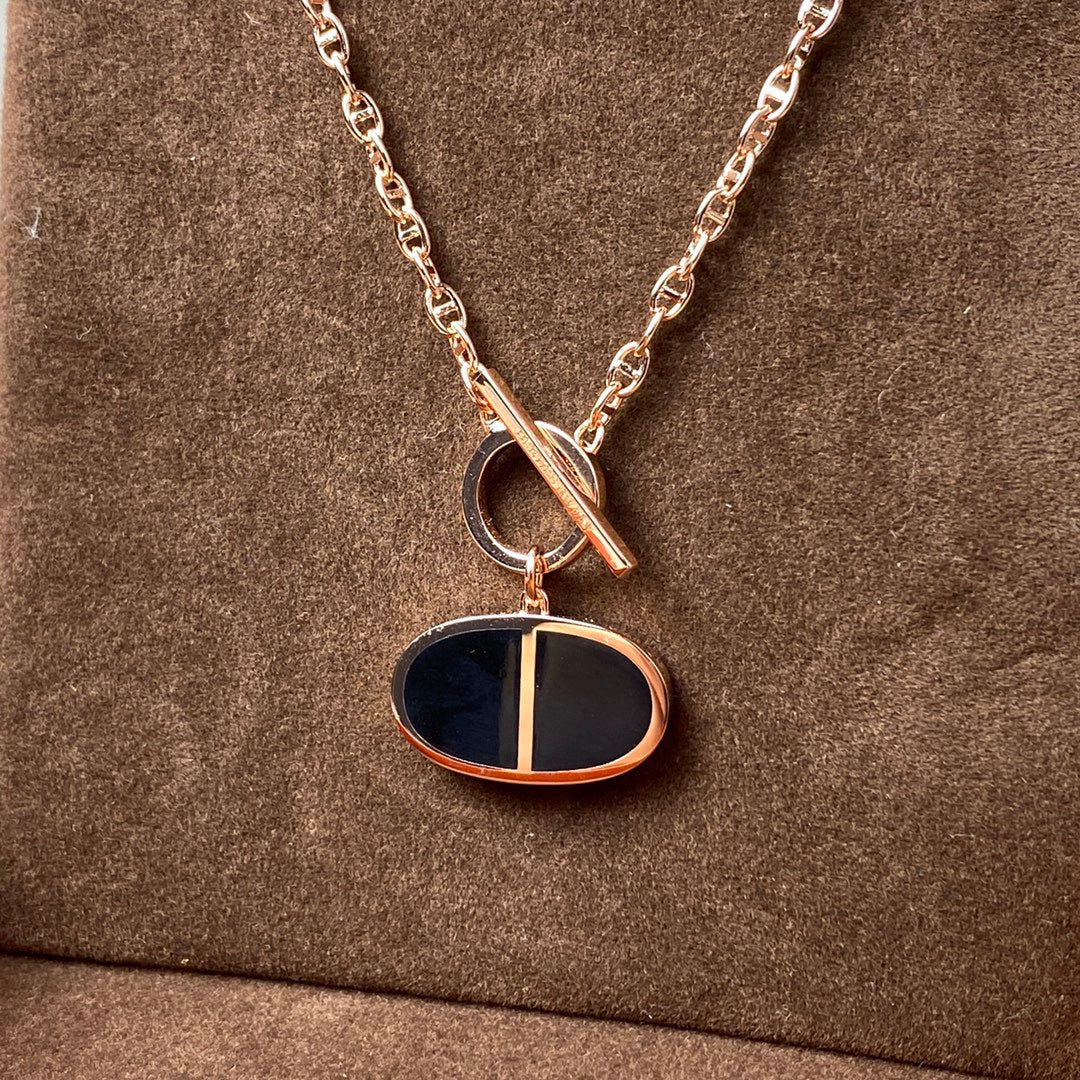 [Royal&Vicky]CHAINE VERSO BLACK CERAMIC NECKLACE