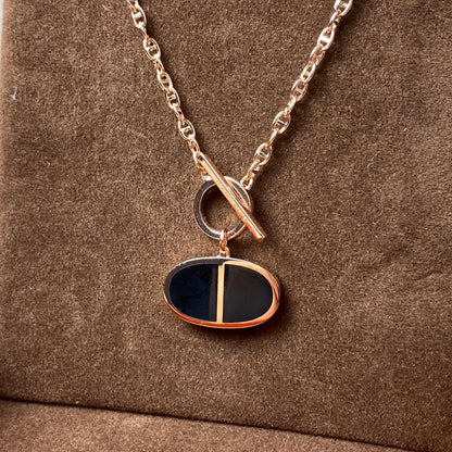 [Royal&Vicky]CHAINE VERSO BLACK CERAMIC NECKLACE