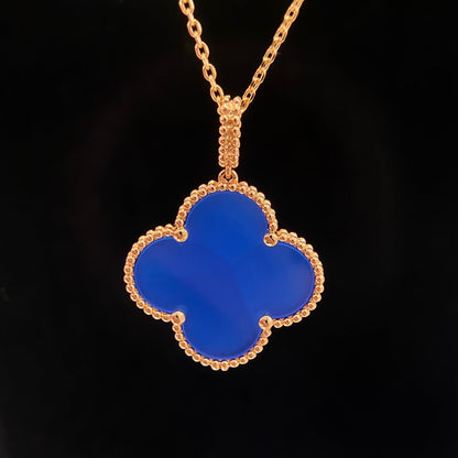 [Royal&Vicky]CLOVER 25MM NECKLACE TURQUOISE ROSE GOLD