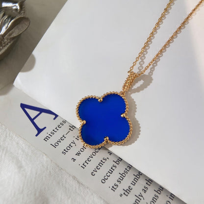 [Royal&Vicky]CLOVER 25MM NECKLACE TURQUOISE ROSE GOLD