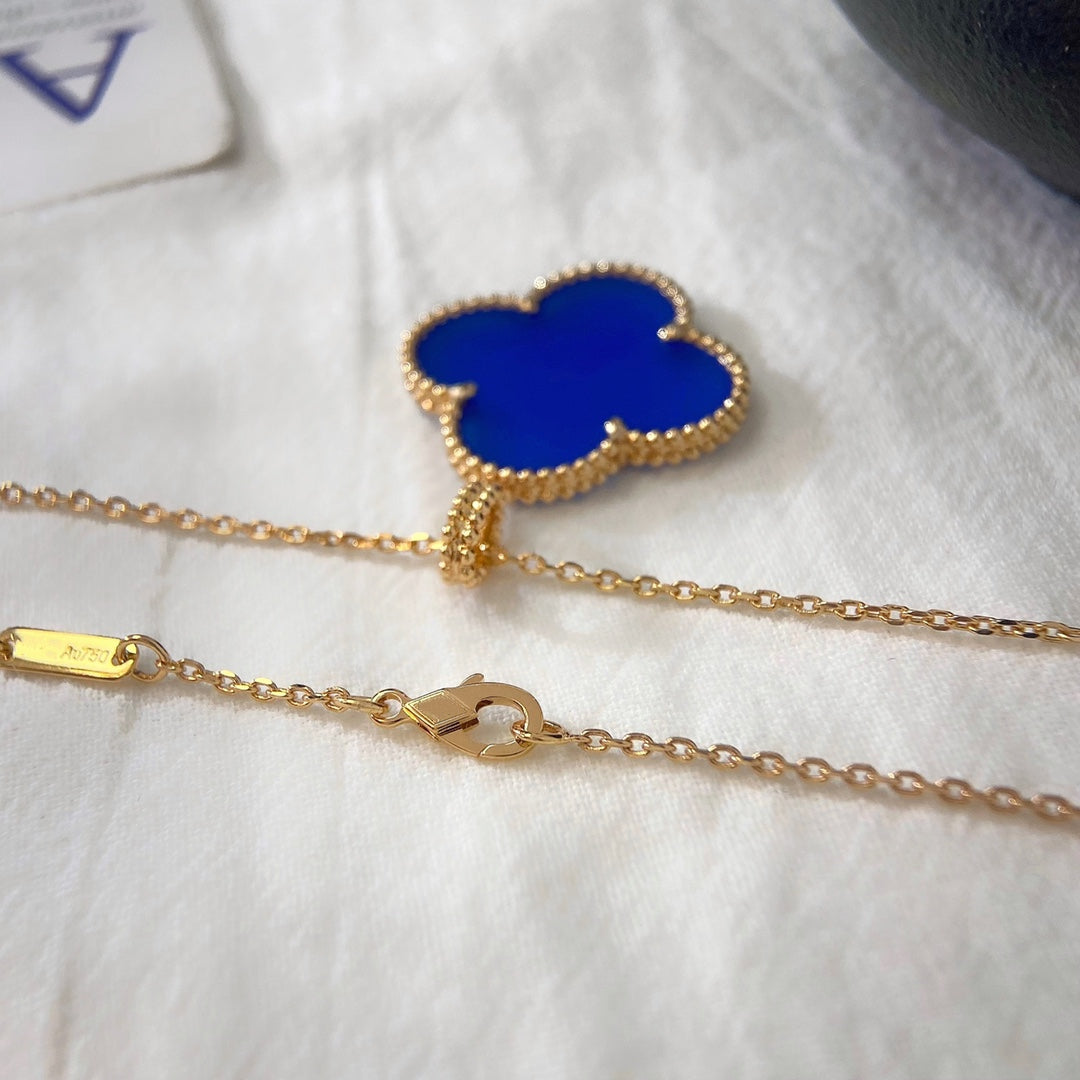 [Royal&Vicky]CLOVER 25MM NECKLACE TURQUOISE ROSE GOLD