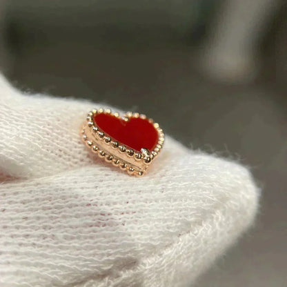 [Royal&Vicky]HEART CARNELIAN STUD EARRINGS