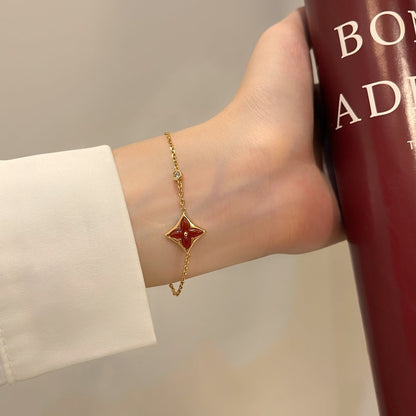 [Royal&Vicky]COLOR STAR CARNELIAN PINK GOLD DIAMOND BRACELET