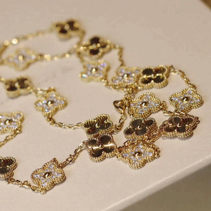 [Royal&Vicky]CLOVER 20 MOTIFS LASER DIAMOND NECKLACE