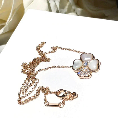 [Royal&Vicky]CLOVER MOP DIAMOND ROSE GOLD NECKLACE