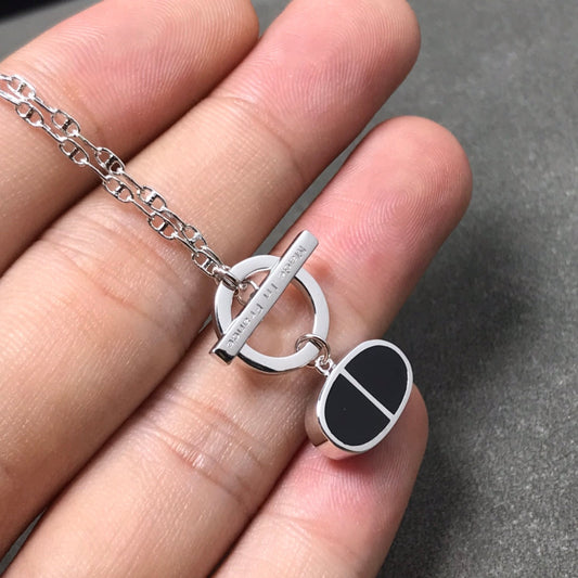 [Royal&Vicky]CHAINE VERSO BLACK CERAMIC  NECKLACE