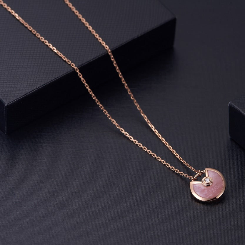 [Royal&Vicky]AMULETTE ROSE GOLD PINK MOP NECKLACE