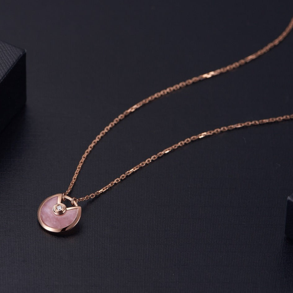 [Royal&Vicky]AMULETTE ROSE GOLD PINK MOP NECKLACE