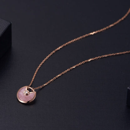 [Royal&Vicky]AMULETTE ROSE GOLD PINK MOP NECKLACE