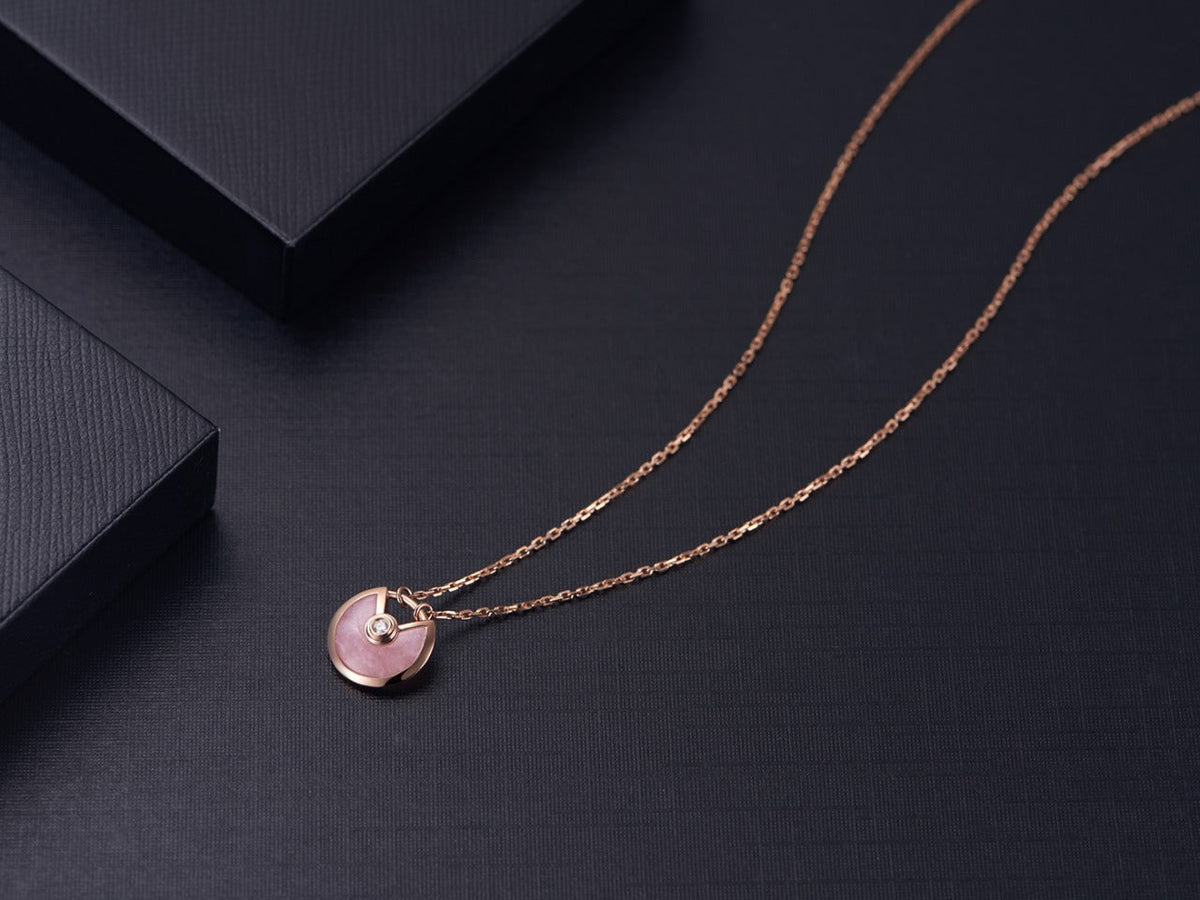 [Royal&Vicky]AMULETTE ROSE GOLD PINK MOP NECKLACE