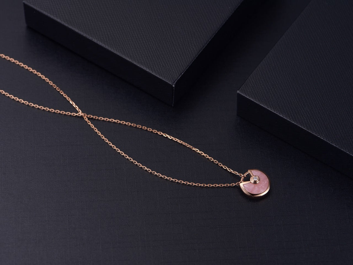 [Royal&Vicky]AMULETTE ROSE GOLD PINK MOP NECKLACE